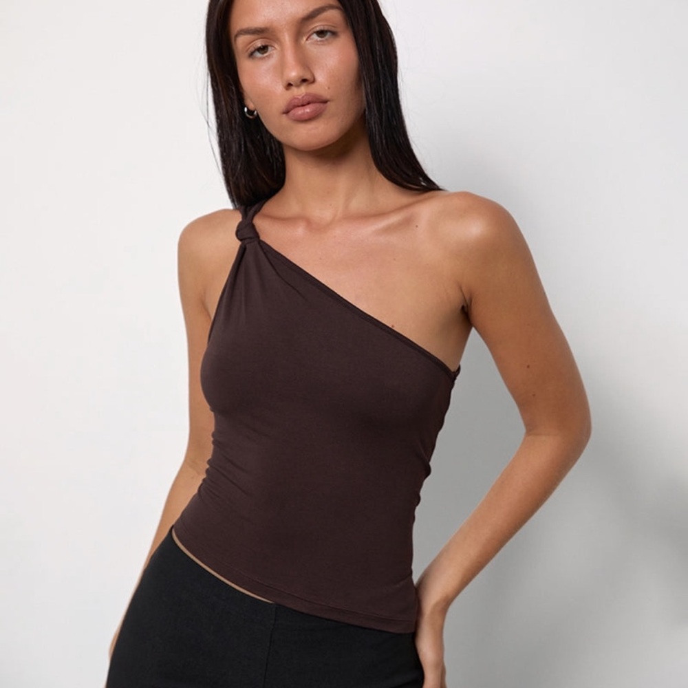 Brown One-Shoulder Women's Top